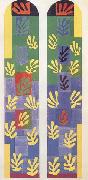 Henri Matisse Pale Blue Stained Glass Window (Apse Window of the Chapel of the Rosary Vence) (mk35) oil on canvas